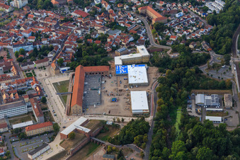 Paradeplatz with construction site at An Fronte Diez in Germersheim in the state Rhineland-Palatinate, Germany
