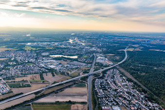 A6 exit Schwetzingen-Rheinau in Schwetzingen in the state Baden-Wuerttemberg, Germany