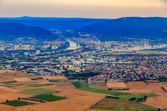 View of the town from the west in the district Pfaffengrund-Nord in Heidelberg in the state Baden-Wuerttemberg, Germany