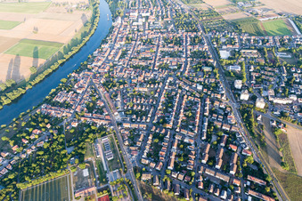 Oblique view of District Edingen in Edingen-Neckarhausen in the state Baden-Wuerttemberg, Germany