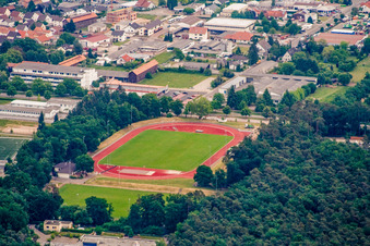 Football stadium of SV Rülzheim 1920 eV in Rülzheim in the state Rhineland-Palatinate, Germany