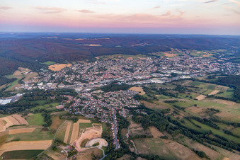 Town View of the streets and houses of the residential areas in Michelstadt in the state Hesse, Germany