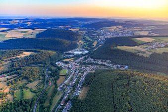 View of the town on the Bergstraße from the south in the district Zell in Bad König in the state Hesse, Germany