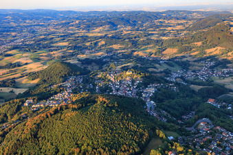 View of the town from the east in Reichelsheim in the state Hesse, Germany