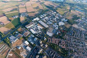 Industrial and commercial area with Unilever Germany GmbH plant Heppenheim in Heppenheim (Bergstrasse) in the state Hesse, Germany