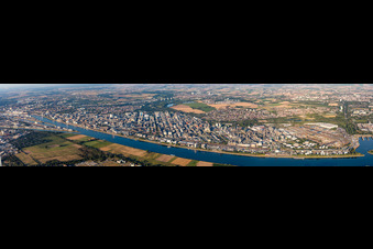 Panorama in the district BASF in Ludwigshafen am Rhein in the state Rhineland-Palatinate, Germany