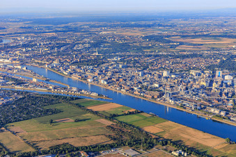 District BASF in Ludwigshafen am Rhein in the state Rhineland-Palatinate, Germany from the plane
