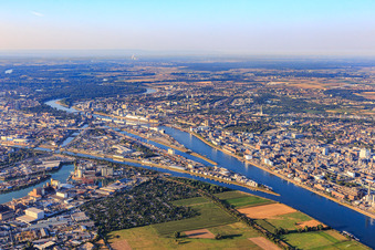 District BASF in Ludwigshafen am Rhein in the state Rhineland-Palatinate, Germany seen from a drone