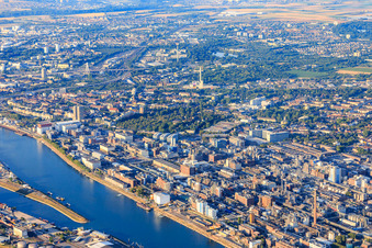 Aerial view of District BASF in Ludwigshafen am Rhein in the state Rhineland-Palatinate, Germany