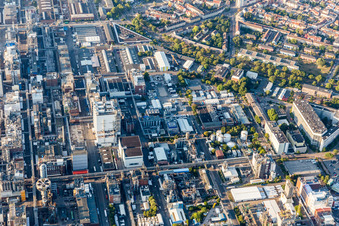 District BASF in Ludwigshafen am Rhein in the state Rhineland-Palatinate, Germany from a drone
