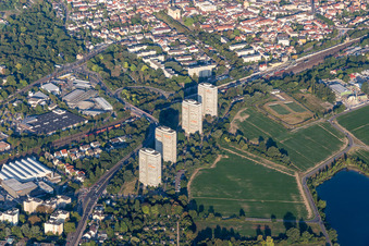 District Oppau in Ludwigshafen am Rhein in the state Rhineland-Palatinate, Germany out of the air