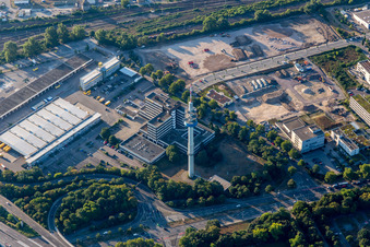 DHL warehouse and Postbank in the district Mundenheim in Ludwigshafen am Rhein in the state Rhineland-Palatinate, Germany
