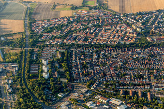 District Gartenstadt in Ludwigshafen am Rhein in the state Rhineland-Palatinate, Germany out of the air