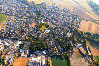 Overview of the town from the west in Neuhofen in the state Rhineland-Palatinate, Germany