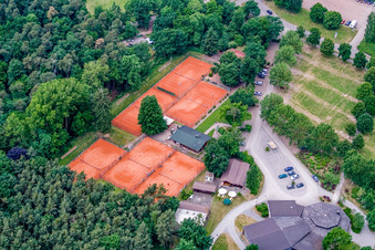 Tennis Club Rülzheim in Rülzheim in the state Rhineland-Palatinate, Germany from the plane