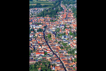 And main street from the east in Herxheim bei Landau in the state Rhineland-Palatinate, Germany
