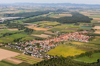 Aerial photograpy of From the northeast in Erlenbach bei Kandel in the state Rhineland-Palatinate, Germany