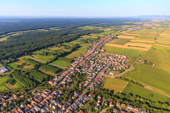 Saarstraße from the northeast in Kandel in the state Rhineland-Palatinate, Germany