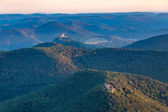 View of the Trifels in Leinsweiler in the state Rhineland-Palatinate, Germany