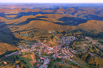 Village overview from the east in the district Gossersweiler in Gossersweiler-Stein in the state Rhineland-Palatinate, Germany