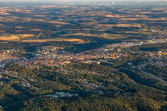Oblique view of Pirmasens in the state Rhineland-Palatinate, Germany