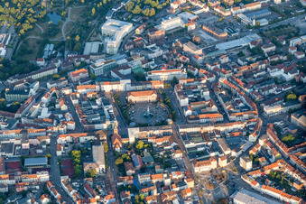 Circular surface of Place Exerzierplatz at town hall in Pirmasens in the state Rhineland-Palatinate, Germany