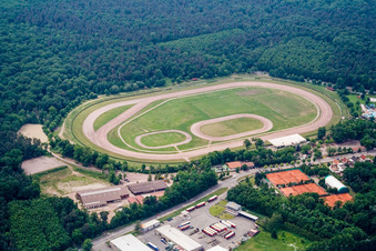 Racetrack racecourse fuer Sandbahnrennen and Trabrennen in Herxheim bei Landau (Pfalz) in the state Rhineland-Palatinate