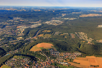 View of the town from the east in the district Morlautern in Kaiserslautern in the state Rhineland-Palatinate, Germany