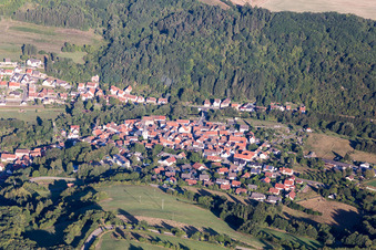 Village - view on the edge of forested areas in Odenbach in the state Rhineland-Palatinate, Germany