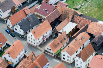 Aerial view of Main Street in Erlenbach bei Kandel in the state Rhineland-Palatinate, Germany