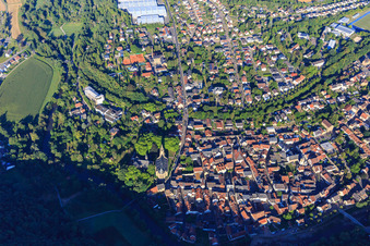 Overview of the town from the east in Meisenheim in the state Rhineland-Palatinate, Germany