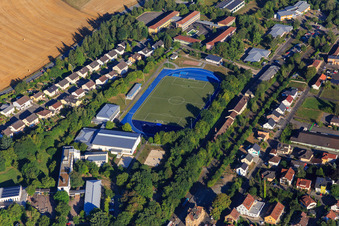 Realschule plus Meisenheim and Paul-Schneider-Gymnasium with sports field in Meisenheim in the state Rhineland-Palatinate, Germany
