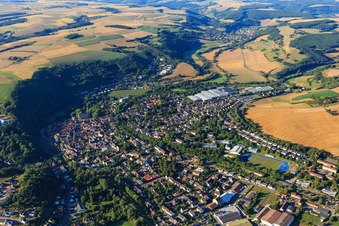 Overview of towns from the north in Meisenheim in the state Rhineland-Palatinate, Germany