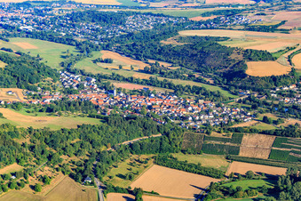 View of the Nahe valley from the south in Staudernheim in the state Rhineland-Palatinate, Germany