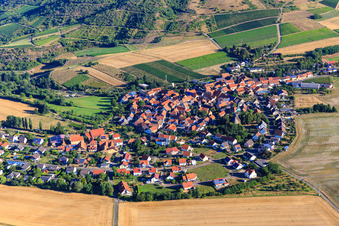 Aerial view of Village overview from the southeast in Duchroth in the state Rhineland-Palatinate, Germany