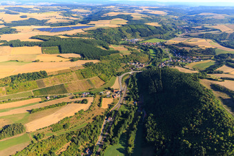 Aerial view of Vineyards in the Alsenz Valley in the district Cölln in Mannweiler-Cölln in the state Rhineland-Palatinate, Germany