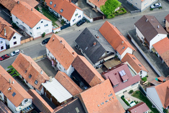 Main Street in Erlenbach bei Kandel in the state Rhineland-Palatinate, Germany seen from above