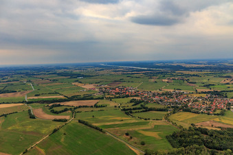 Village view from the southeast in Echem in the state Lower Saxony, Germany