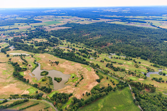 Aerial view of Golf Course Castle Lüdersburg in Lüdersburg in the state Lower Saxony, Germany