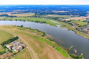 Lauenburg Elbe Foreland Nature Reserve with Sewage Treatment Plant in Lauenburg in the state Schleswig Holstein, Germany