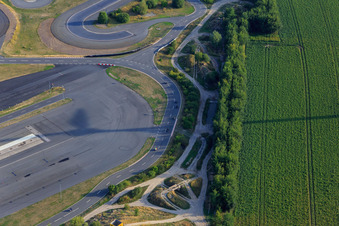 Aerial photograpy of Course of ADAC Driving securitly centre Hansa in Embsen in the state Lower Saxony, Germany