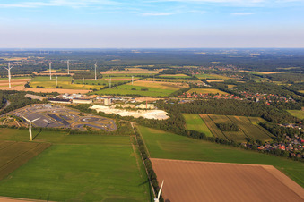 Aerial view of Gipswerk Embsen GmbH in the district Wagenhorst in Embsen in the state Lower Saxony, Germany