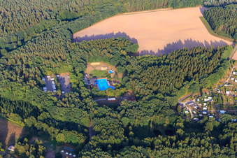 Forest pool Amelinghausen and campsite in Amelinghausen in the state Lower Saxony, Germany