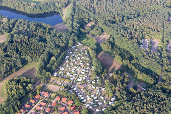 Town View of the streets and houses of the residential areas in Amelinghausen in the state Lower Saxony, Germany