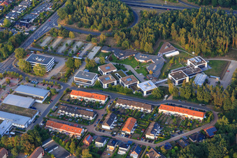 Aerial view of Campus building of Werum Software & Systems AG and Werum IT Solutions GmbH in the district Moorfeld in Lueneburg in the state Lower Saxony, Germany