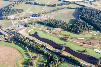 Oblique view of Grounds of the Golf course at Green Eagle Golf Courses in Winsen (Luhe) in the state Lower Saxony, Germany