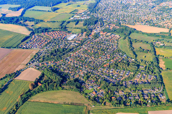 View of the town from the east in Reppenstedt in the state Lower Saxony, Germany