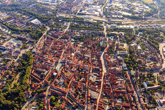 Old town from the west with Am Sande in Lüneburg in the state Lower Saxony, Germany