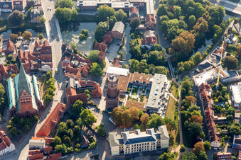 Building of industrial monument water tower Wasserturmmuseum in Lueneburg in the state Lower Saxony, Germany