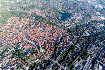 Old Town area and city center in Lueneburg in the state Lower Saxony, Germany